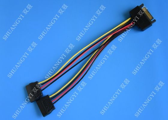 चीन 8 Inch Slim SATA Data Cable , 15 Pin Male to Female SATA Power Extension Cable आपूर्तिकर्ता
