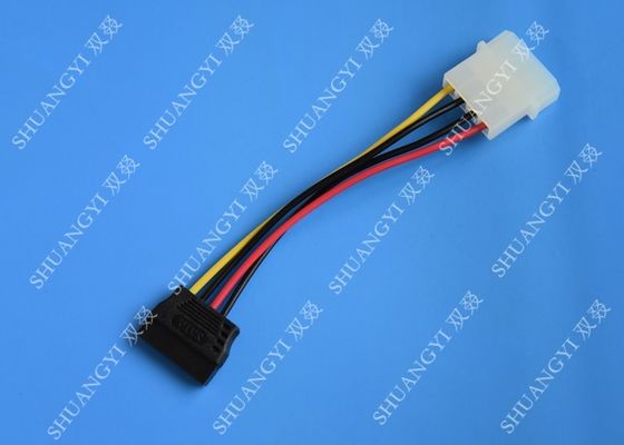 चीन Molex 4 Pin To 15 Pin SATA Hard Drive Power Cable Female To Male Length 500mm आपूर्तिकर्ता