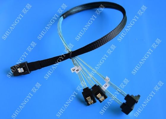 चीन SFF 8087 To SATA Serial Attached SCSI Cable 500mm 30 AWG 28 Pin For Server आपूर्तिकर्ता