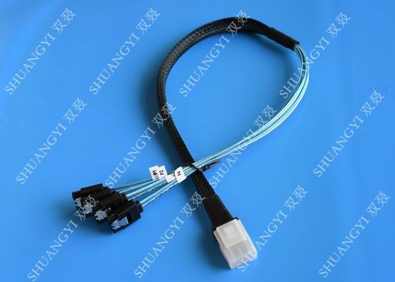 चीन Flexible SAS To 4x SATA Forward Breakout Cable 3.3 Feet 30 AWG Style आपूर्तिकर्ता