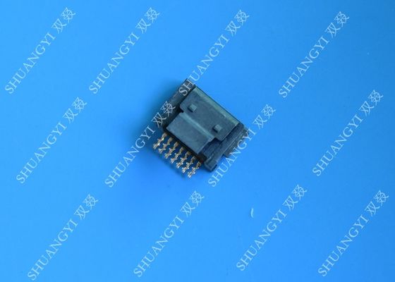 चीन PC SMT Male Connector 7 Pin ESATA Port Connector Crimp Type With Latch आपूर्तिकर्ता