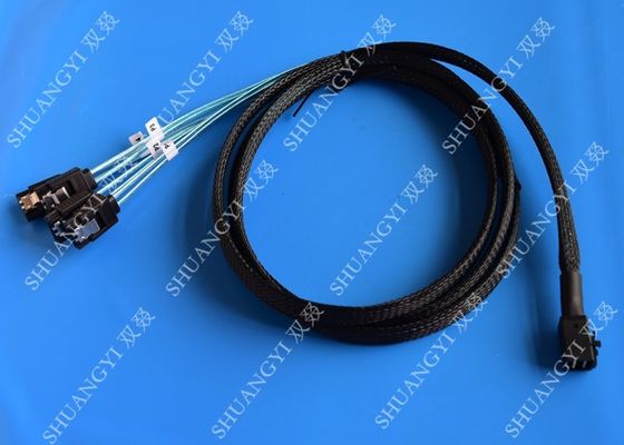चीन Internal HD Mini SAS Cable (SFF-8643) to 4 SATA Forward Breakout Cable 3.3 Feet / 1M आपूर्तिकर्ता